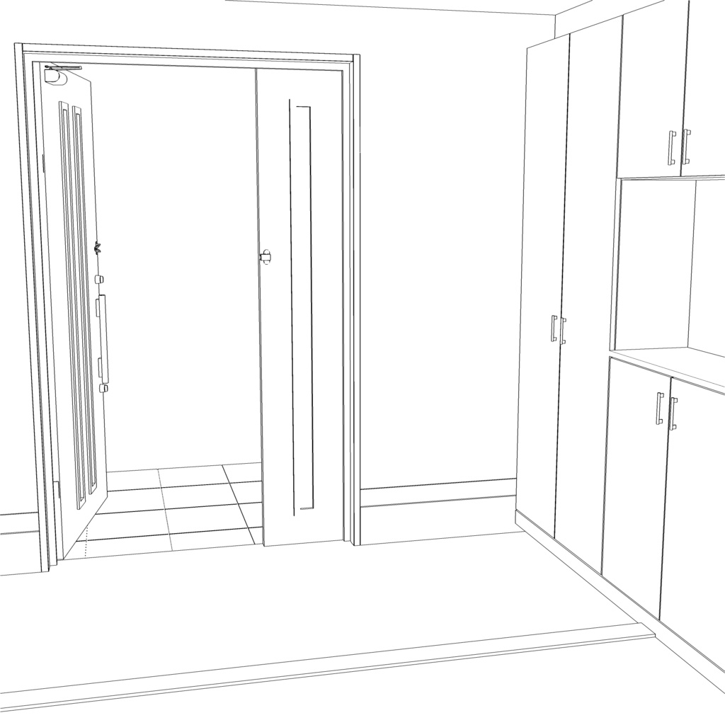 3D_戸建ての玄関【クリスタ用素材】