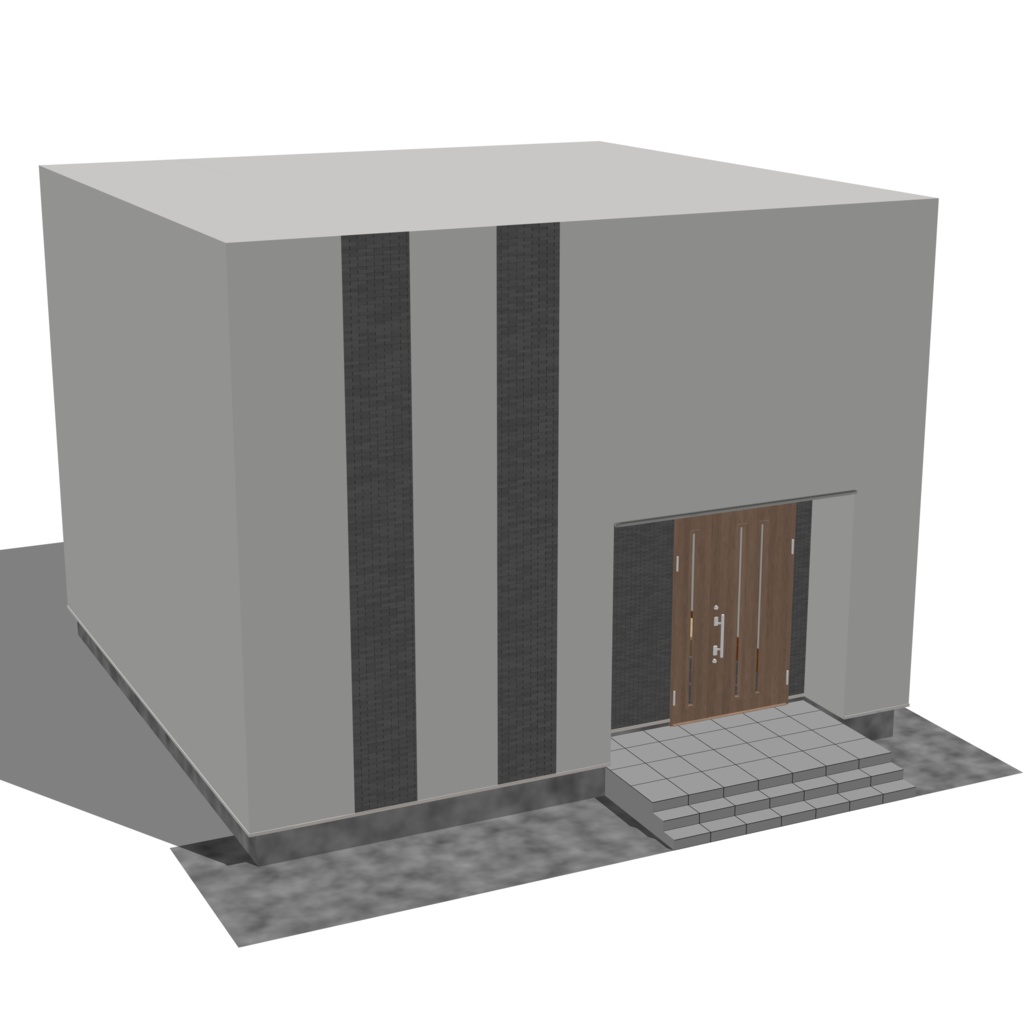 3D_戸建ての玄関【クリスタ用素材】