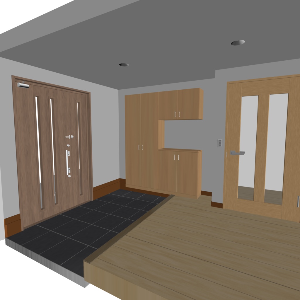 3D_戸建ての玄関【クリスタ用素材】