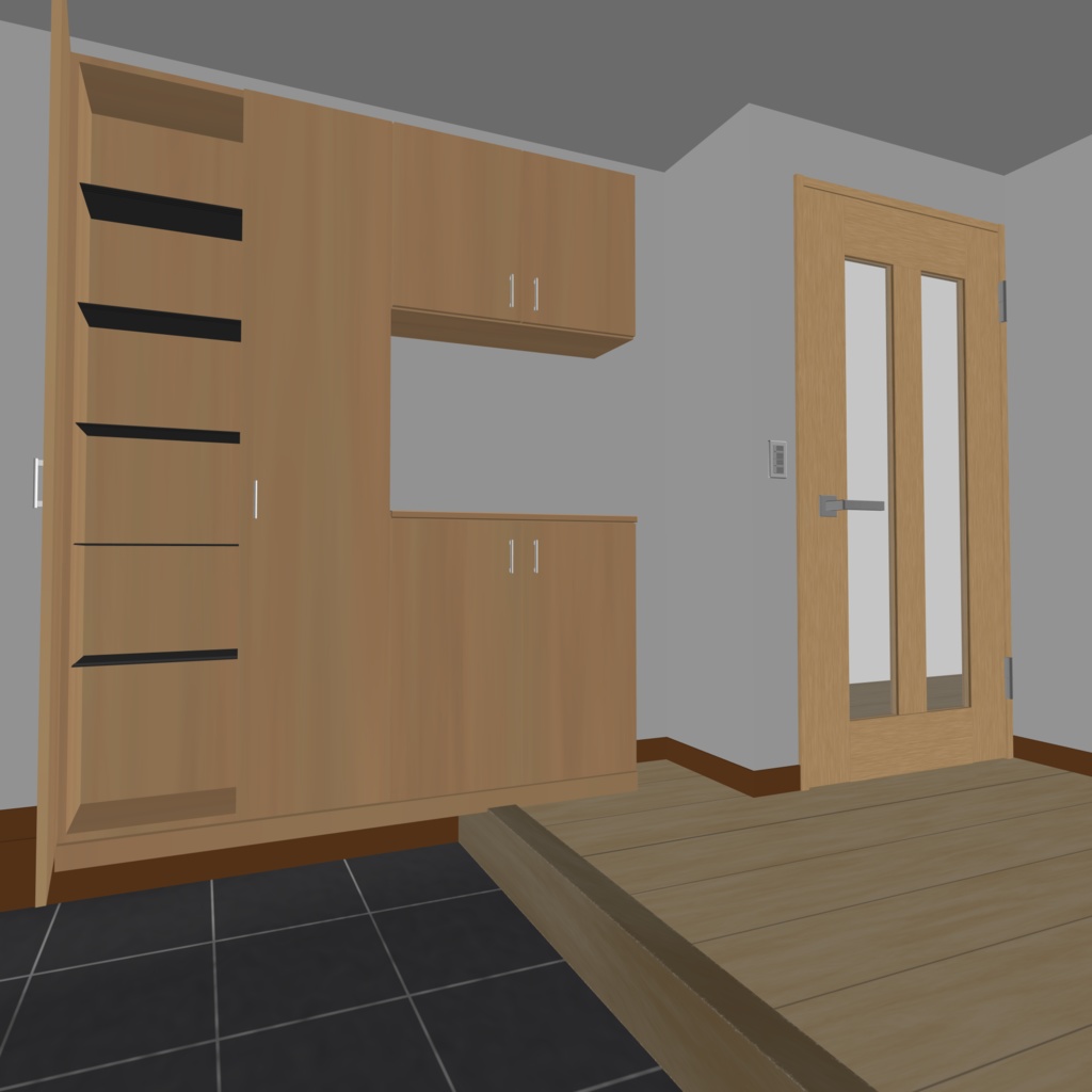 3D_戸建ての玄関【クリスタ用素材】