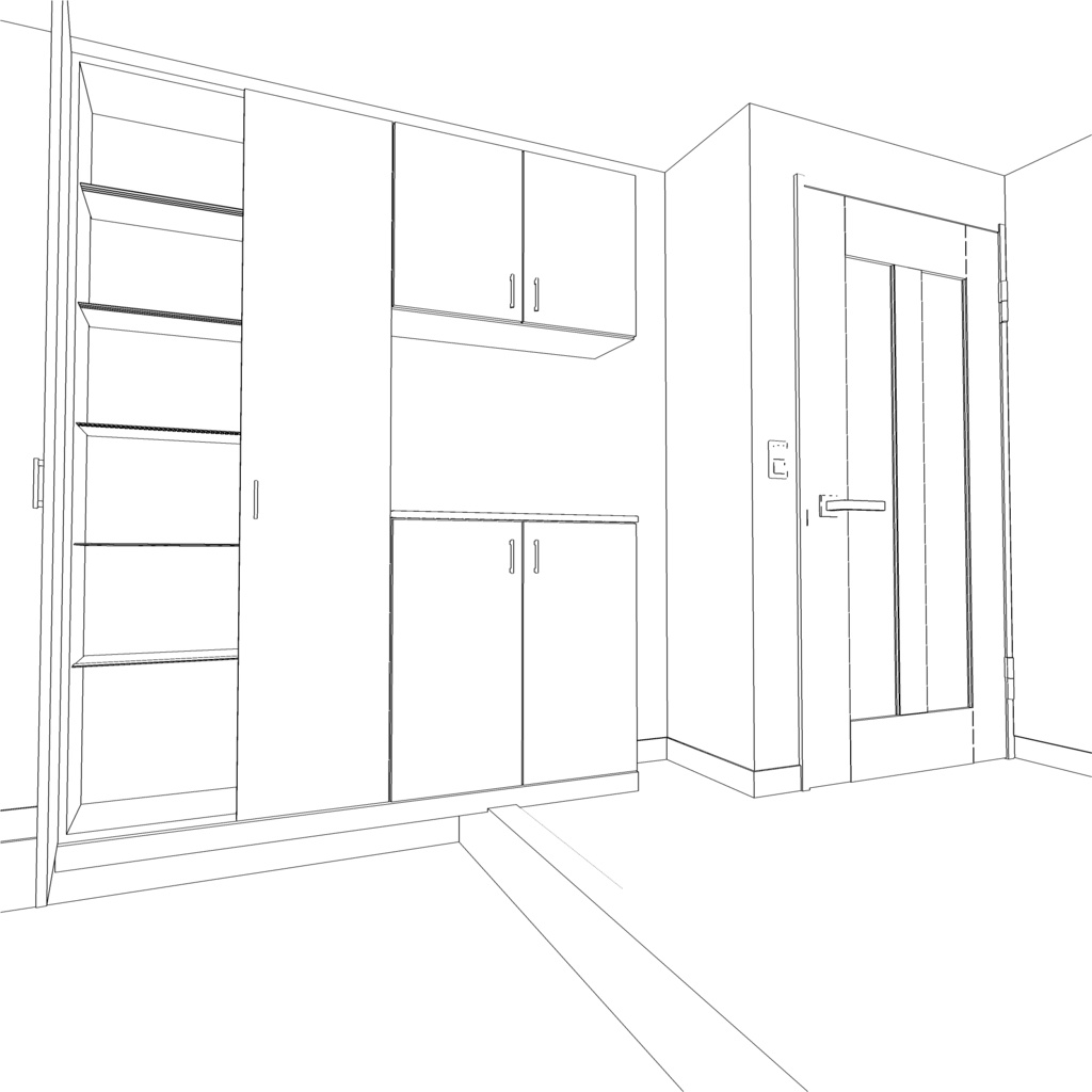 3D_戸建ての玄関【クリスタ用素材】