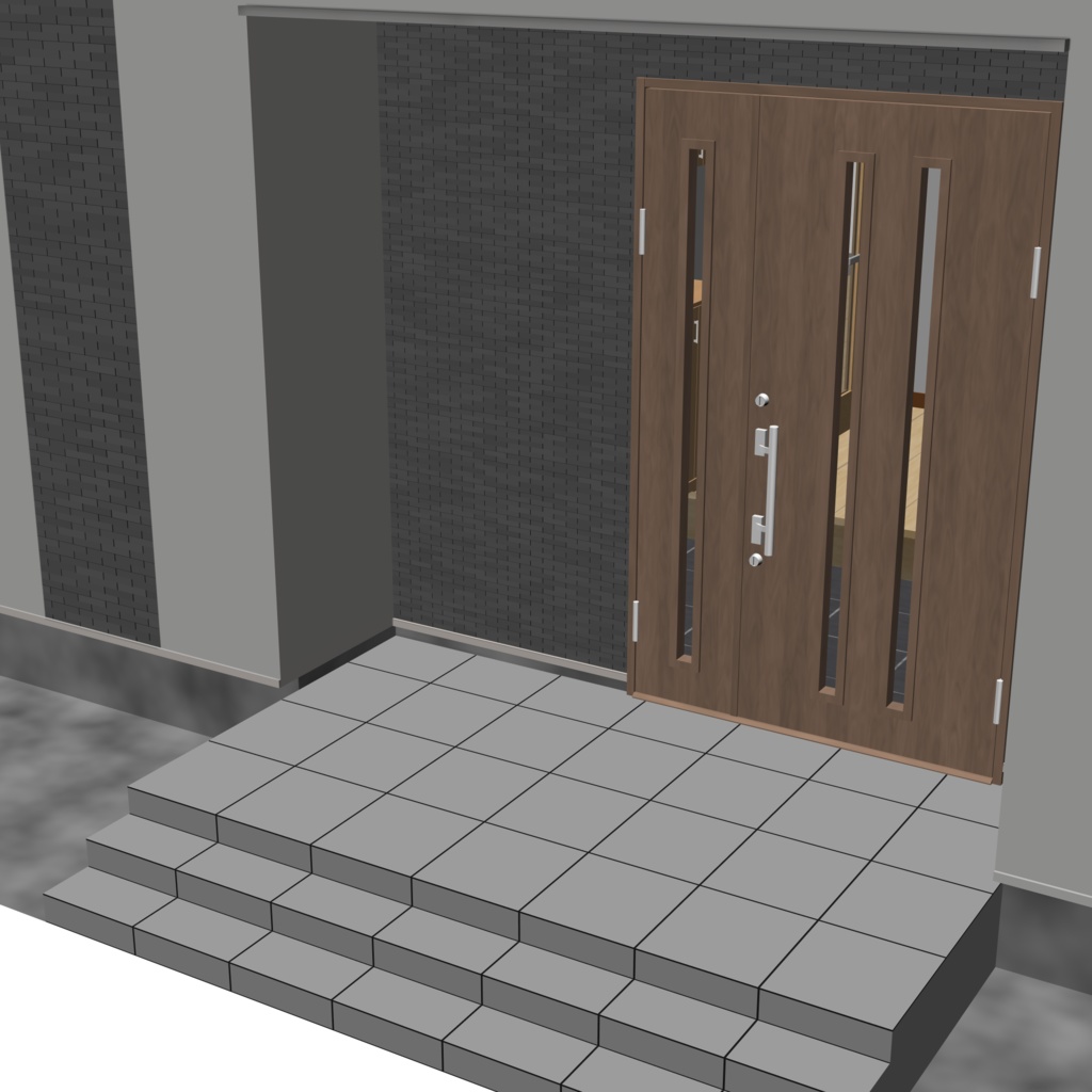 3D_戸建ての玄関【クリスタ用素材】