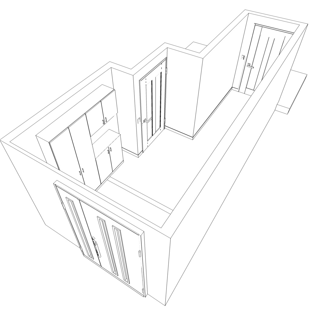 3D_戸建ての玄関【クリスタ用素材】