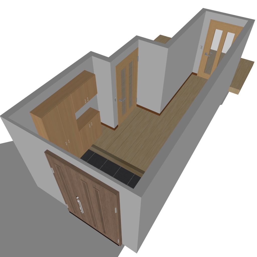 3D_戸建ての玄関【クリスタ用素材】