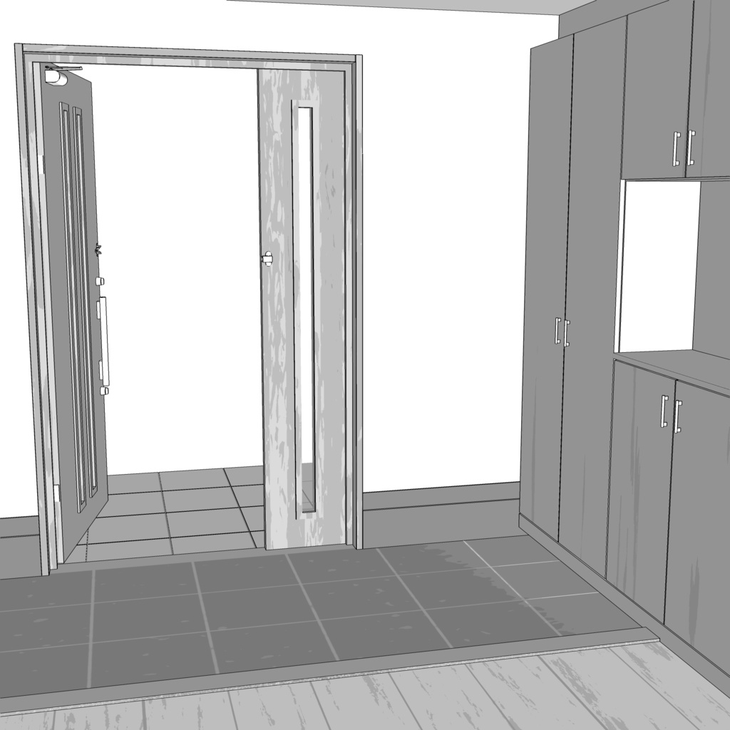 3D_戸建ての玄関【クリスタ用素材】