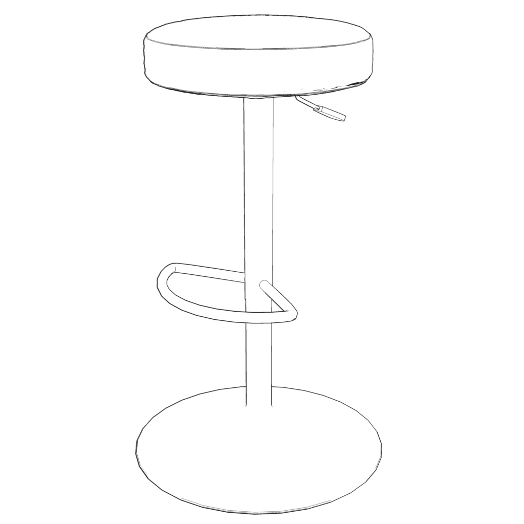 3D_カウンターチェア【クリスタ用素材】