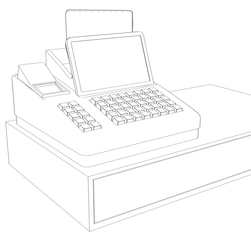 3D_レジ・精算所【クリスタ用素材】