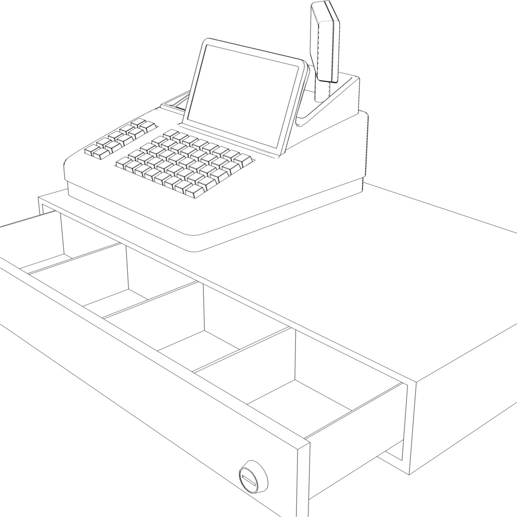 3D_レジ・精算所【クリスタ用素材】