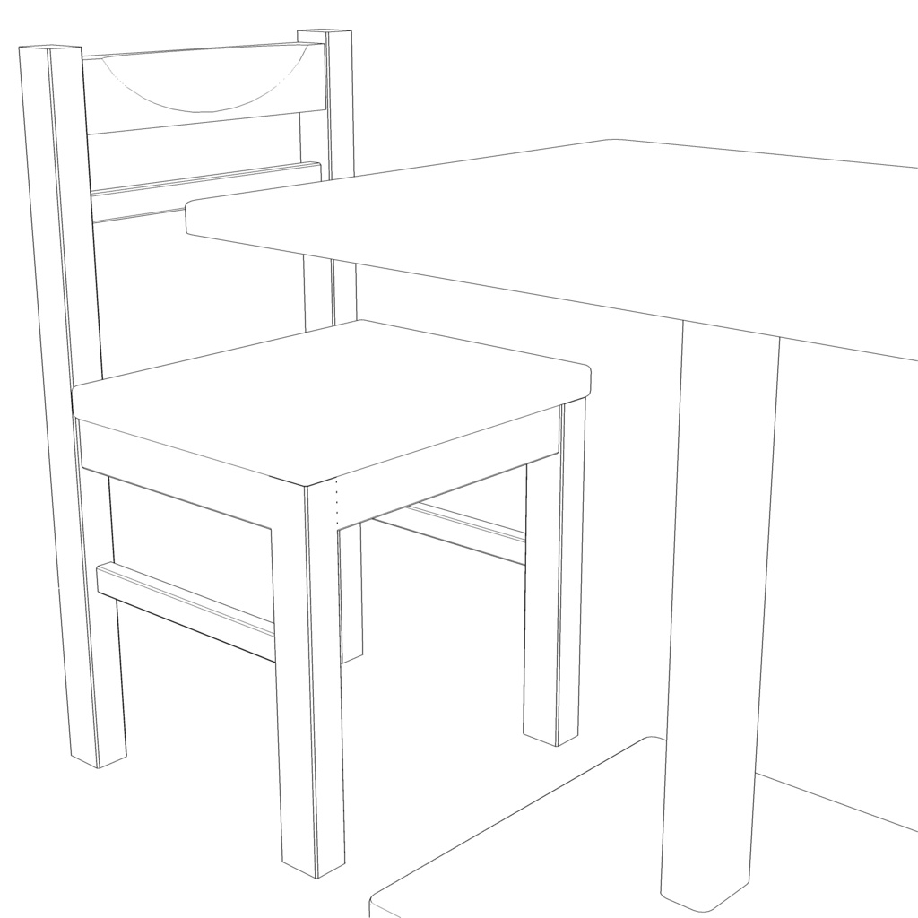 3D_テーブル・チェアセット【クリスタ用素材】