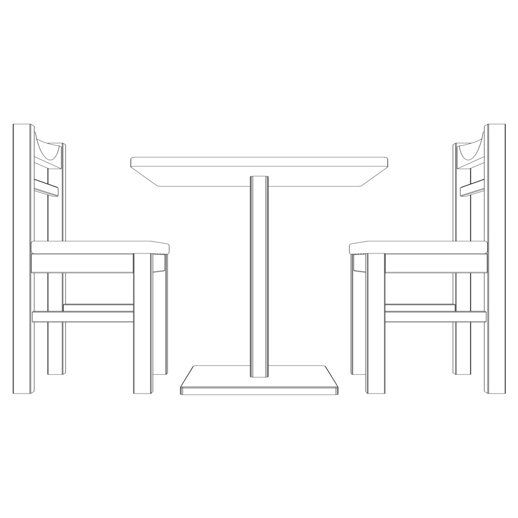 3D_テーブル・チェアセット【クリスタ用素材】