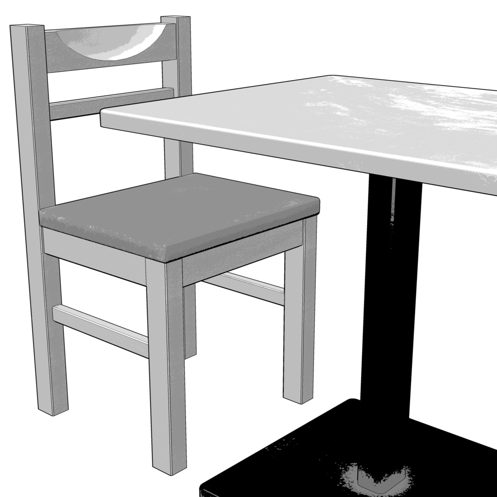 3D_テーブル・チェアセット【クリスタ用素材】