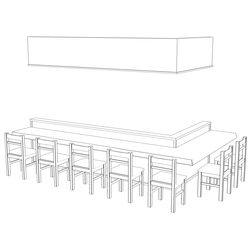 3D_居酒屋カウンター【クリスタ用素材】