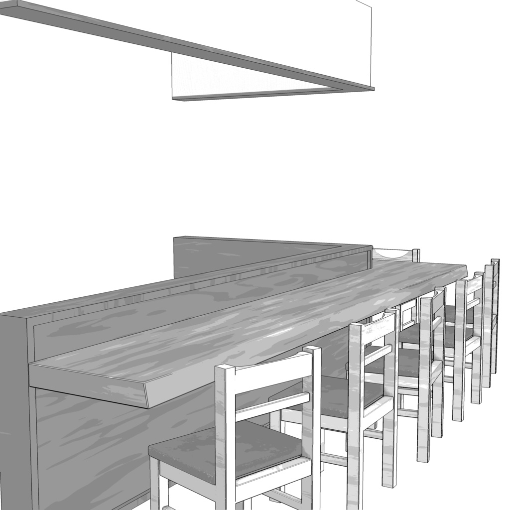 3D_居酒屋カウンター【クリスタ用素材】