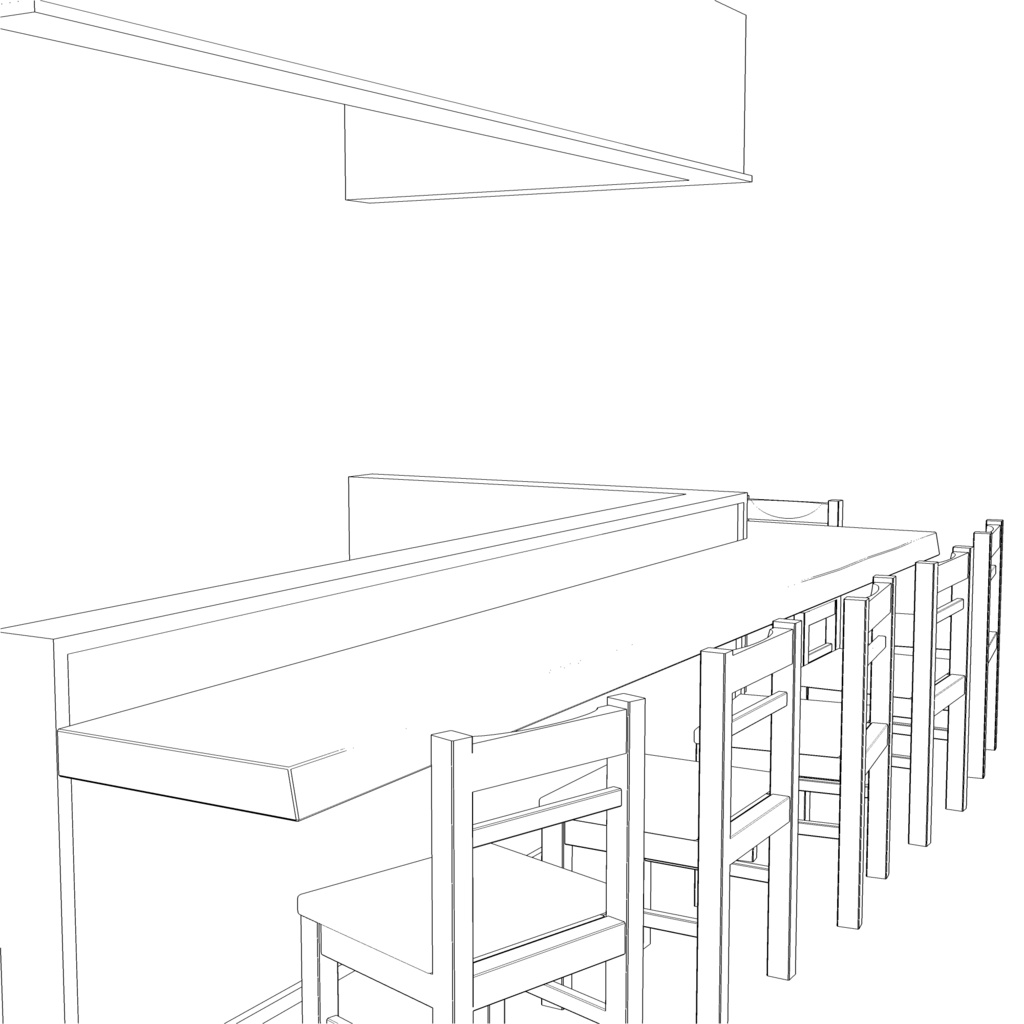 3D_居酒屋カウンター【クリスタ用素材】