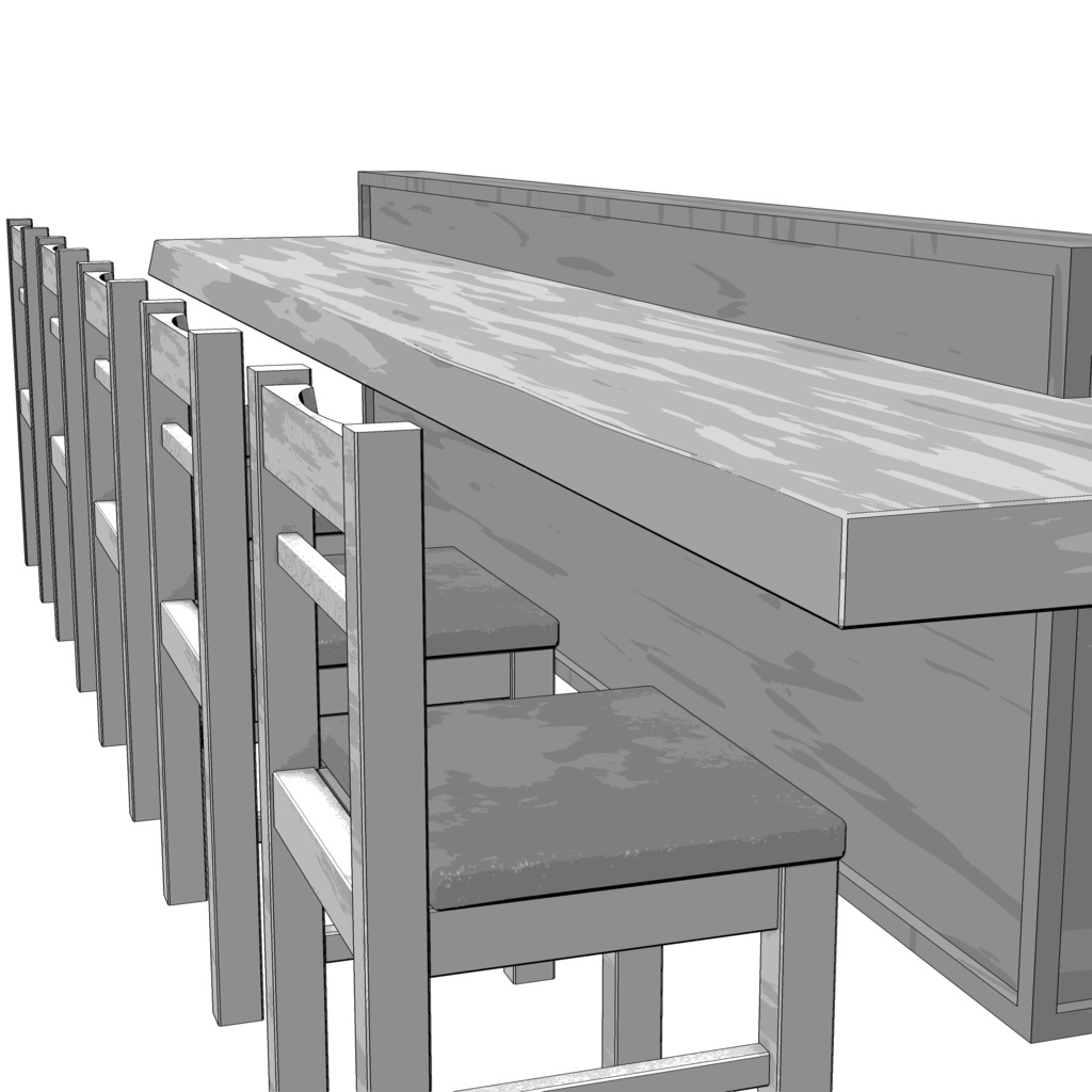 3D_居酒屋カウンター【クリスタ用素材】