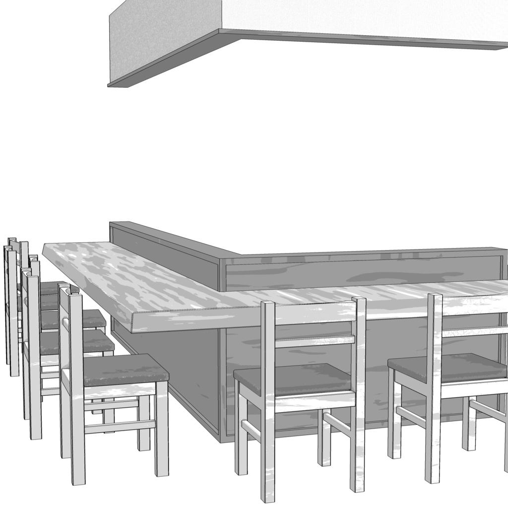 3D_居酒屋カウンター【クリスタ用素材】