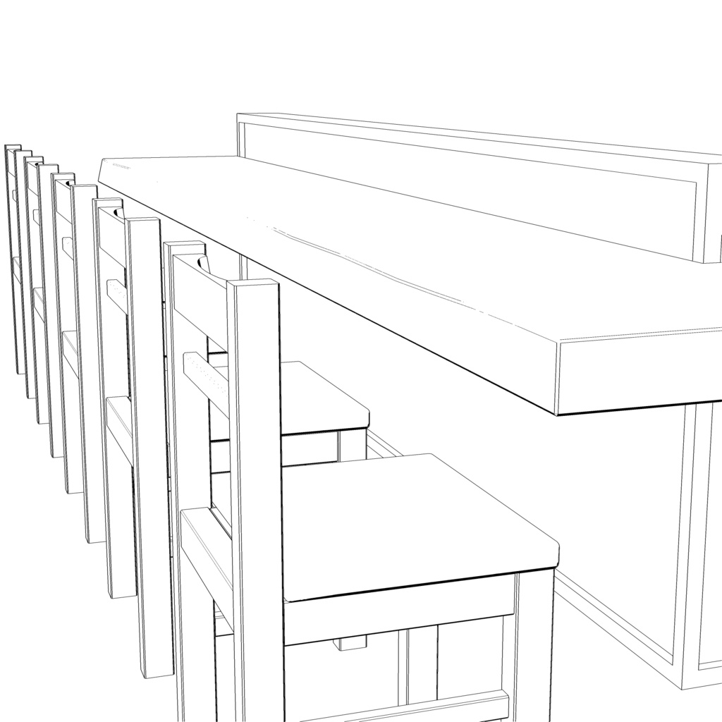 3D_居酒屋カウンター【クリスタ用素材】