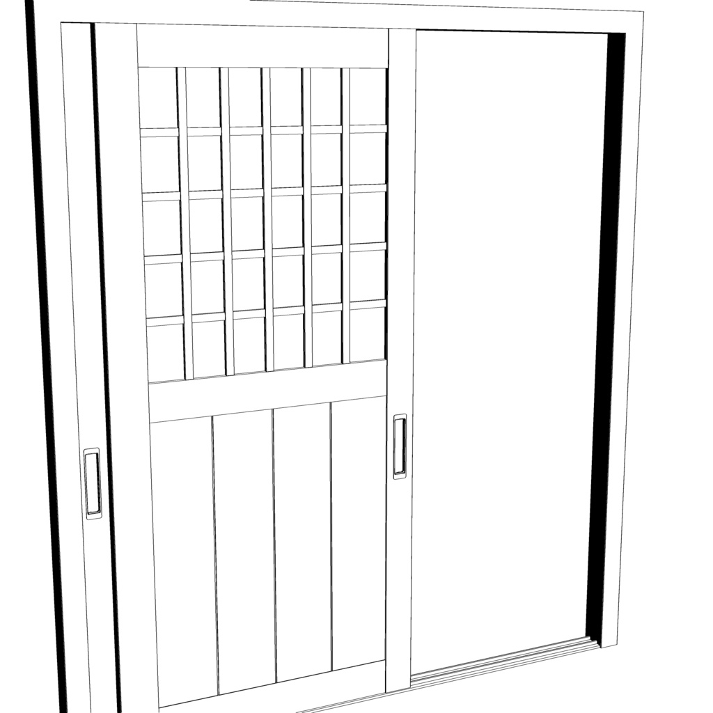 3D_スライドドア・引き戸【クリスタ用素材】