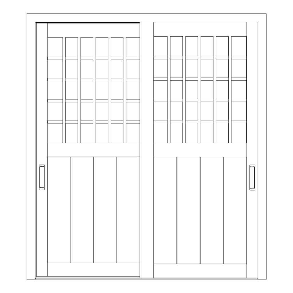 3D_スライドドア・引き戸【クリスタ用素材】