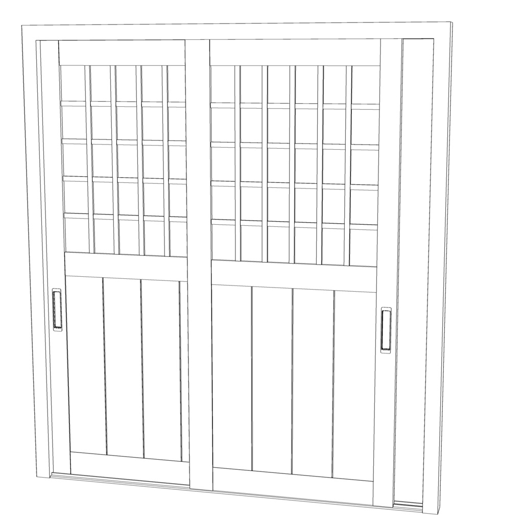 3D_スライドドア・引き戸【クリスタ用素材】