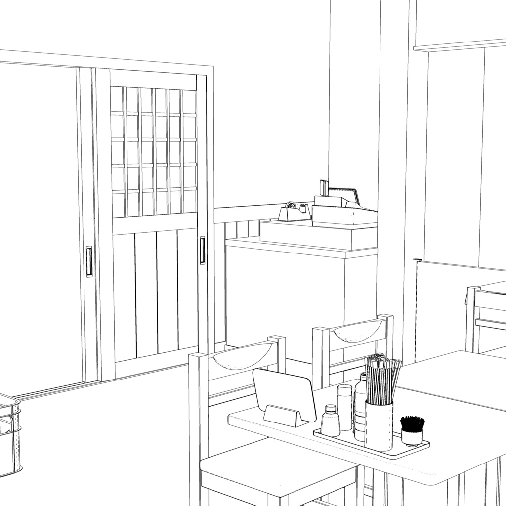 3D_居酒屋【クリスタ用素材】