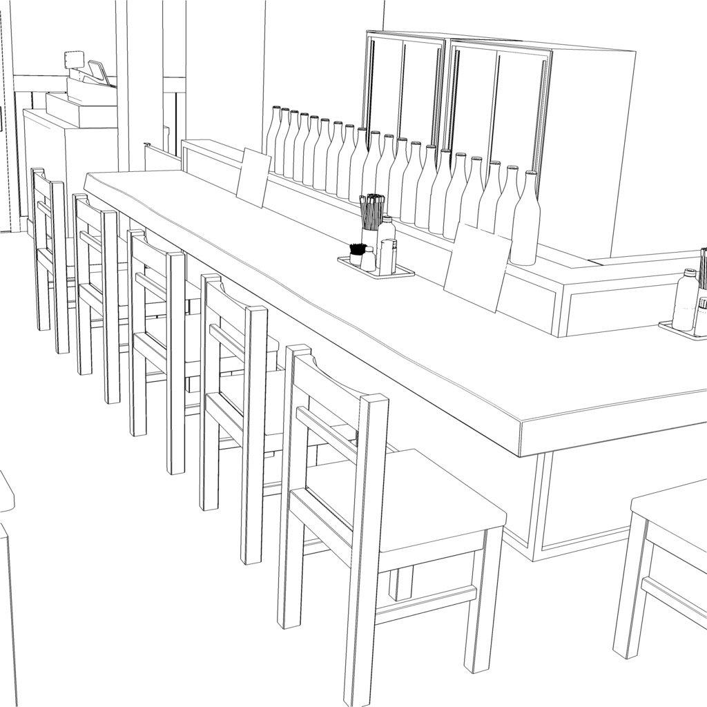 3D_居酒屋【クリスタ用素材】