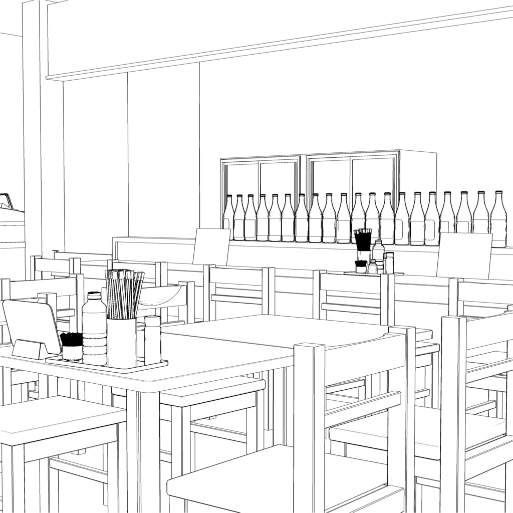 3D_居酒屋【クリスタ用素材】