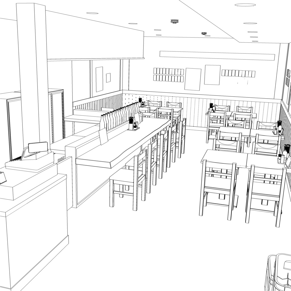 3D_居酒屋【クリスタ用素材】