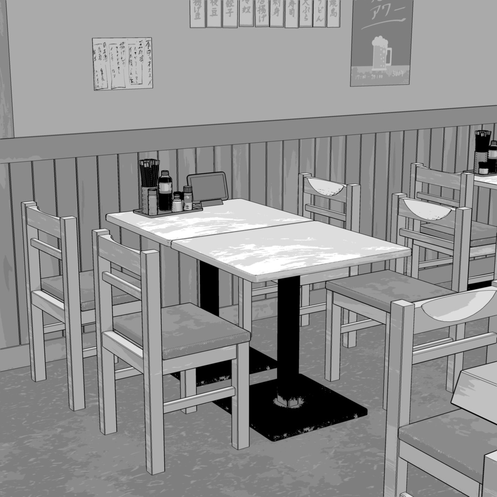 3D_居酒屋【クリスタ用素材】