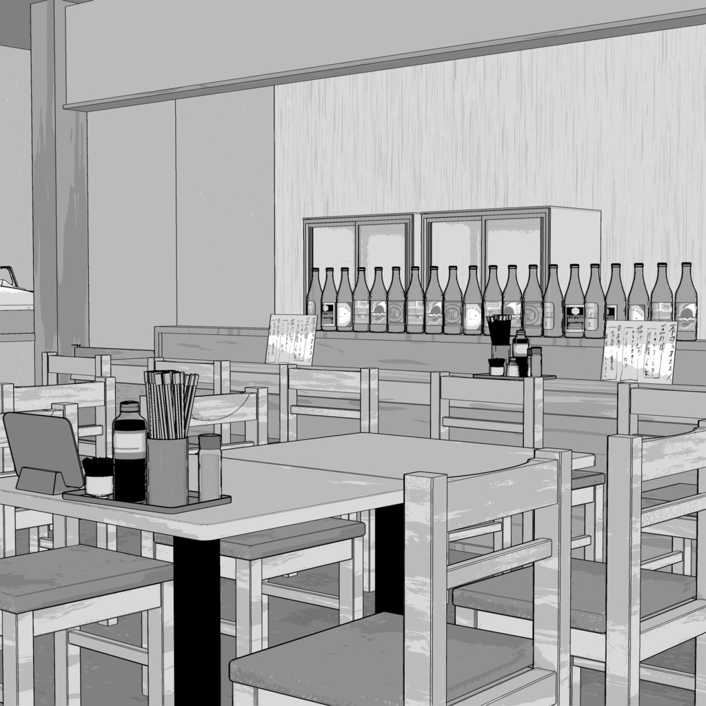 3D_居酒屋【クリスタ用素材】