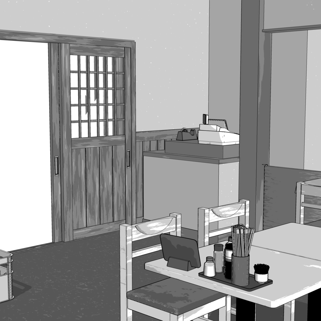 3D_居酒屋【クリスタ用素材】