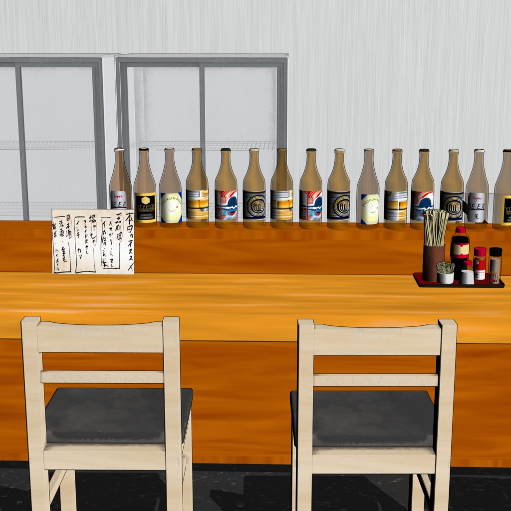 3D_居酒屋【クリスタ用素材】