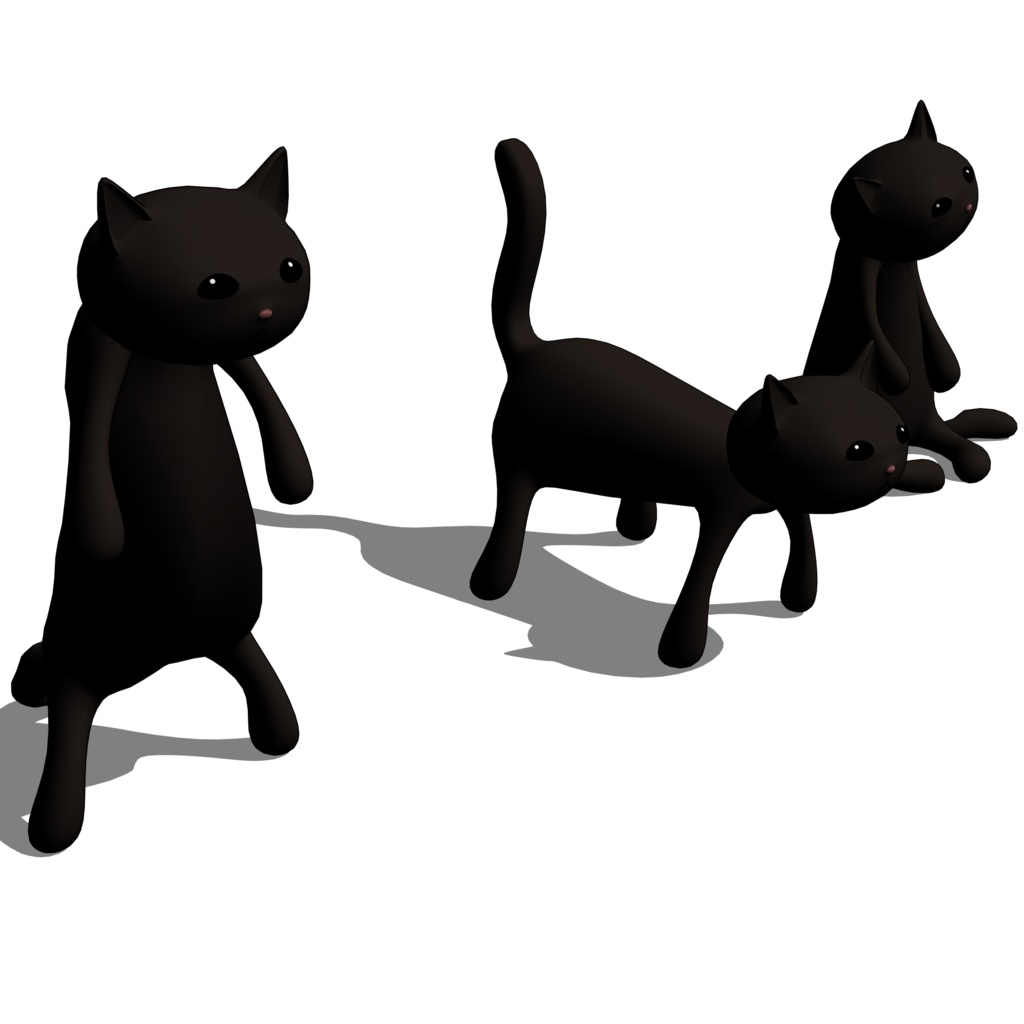 3D_黒猫の置物【クリスタ用素材】