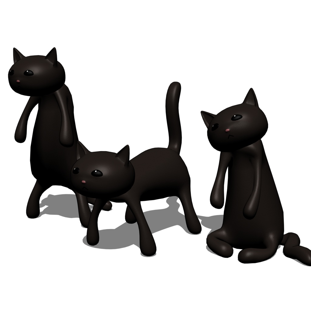 3D_黒猫の置物【クリスタ用素材】