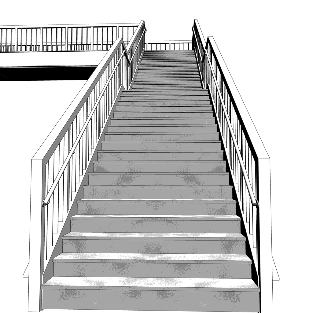 3D_歩道橋・跨線橋【クリスタ用素材】