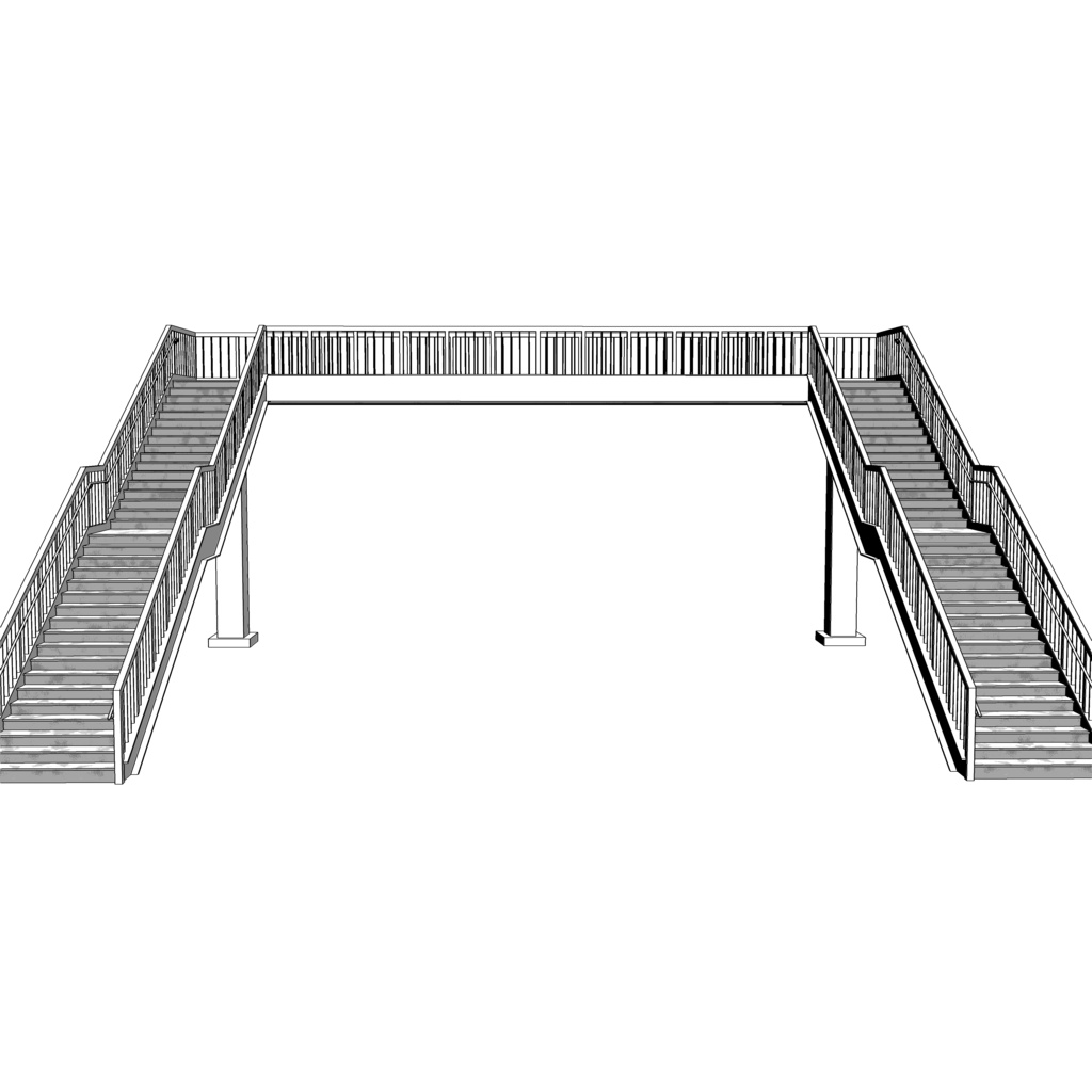 3D_歩道橋・跨線橋【クリスタ用素材】