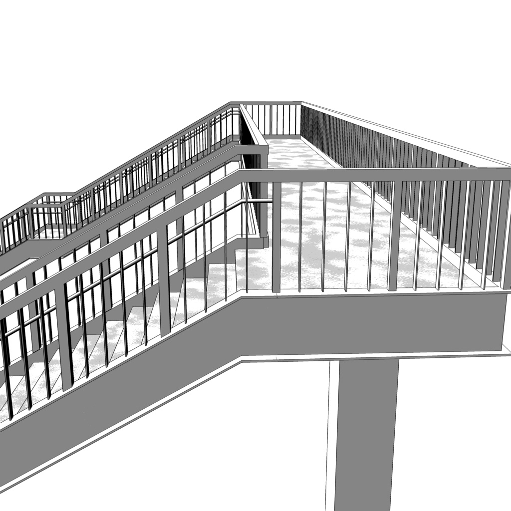 3D_歩道橋・跨線橋【クリスタ用素材】