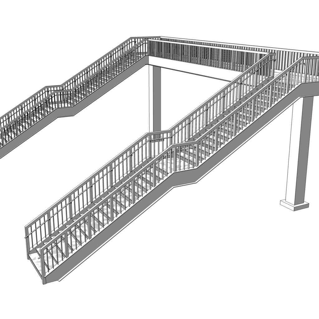 3D_歩道橋・跨線橋【クリスタ用素材】