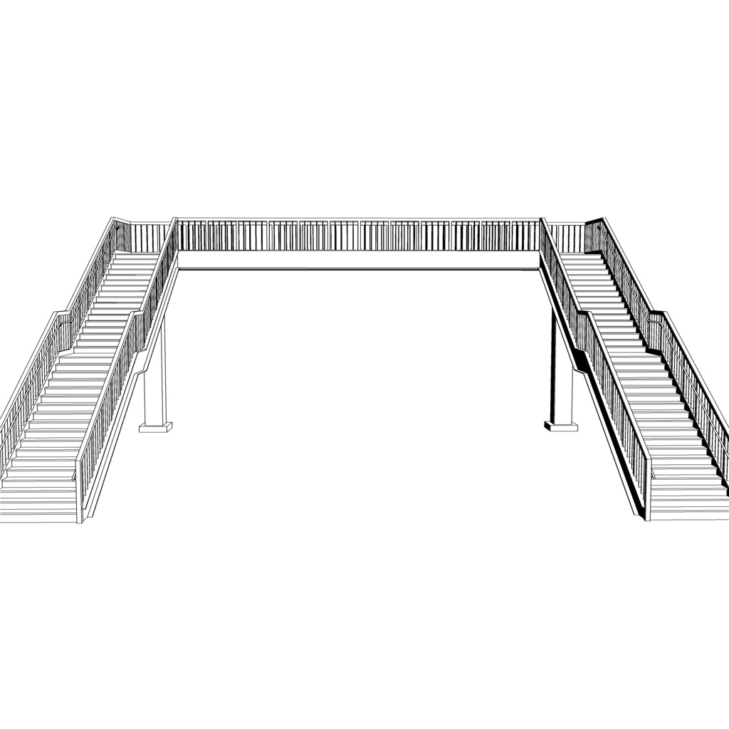 3D_歩道橋・跨線橋【クリスタ用素材】