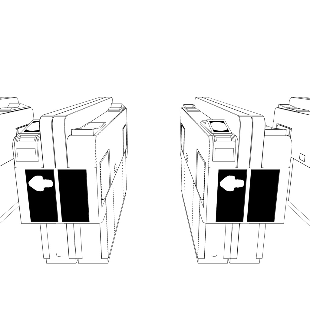 3D_自動改札【クリスタ用素材】