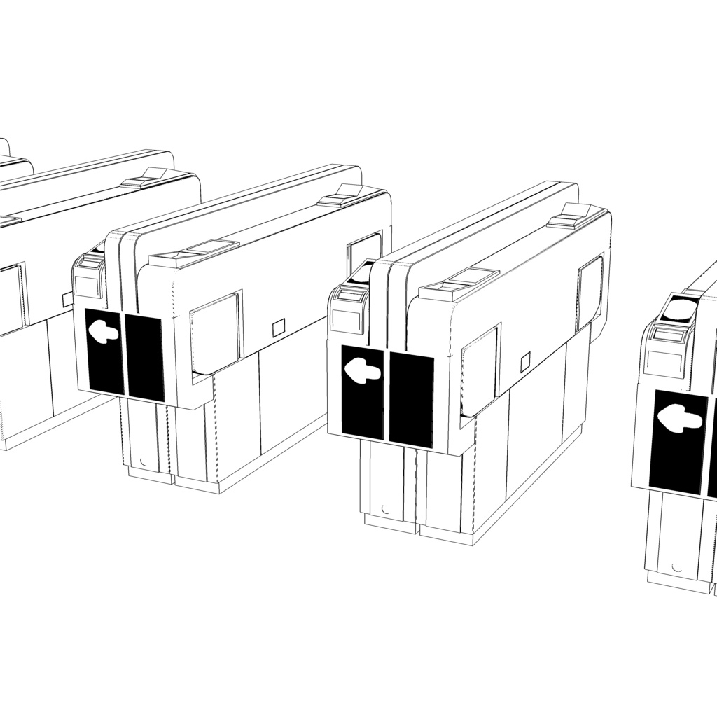 3D_自動改札【クリスタ用素材】