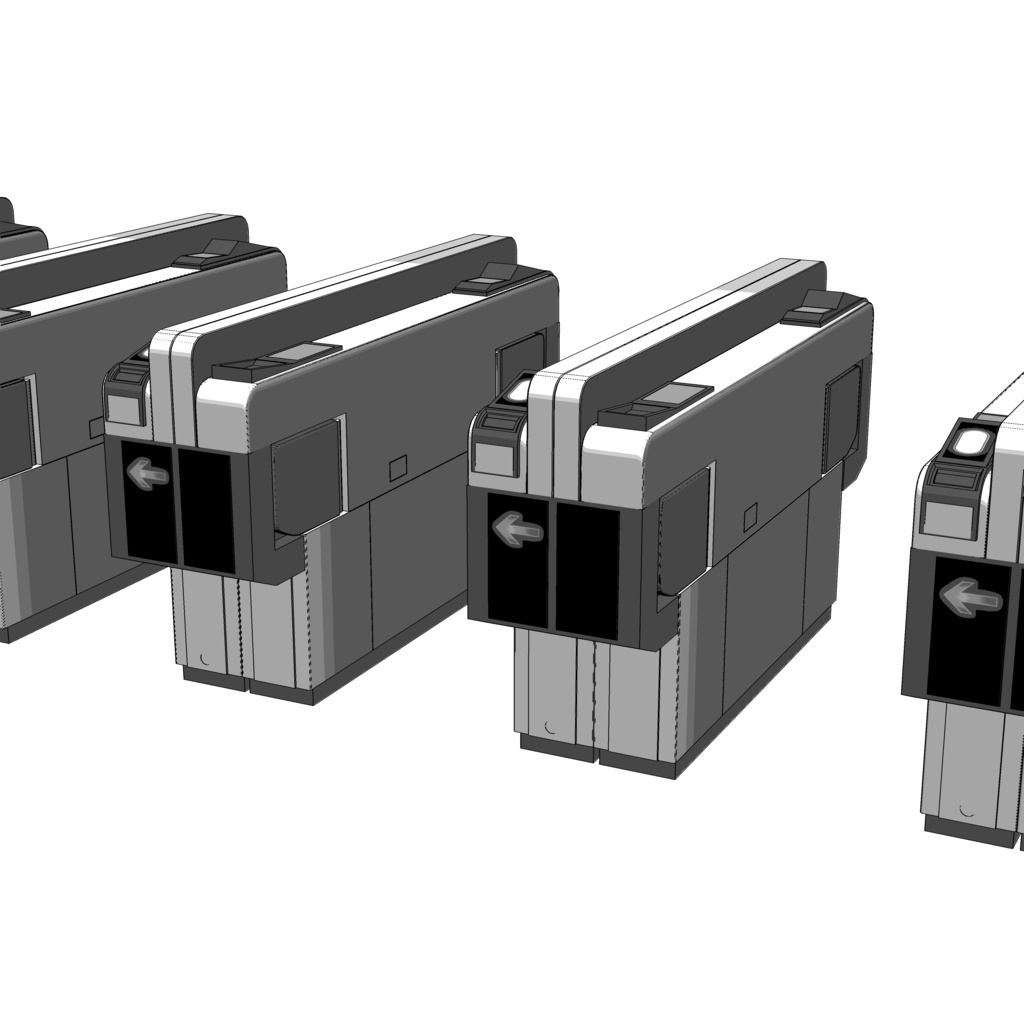 3D_自動改札【クリスタ用素材】