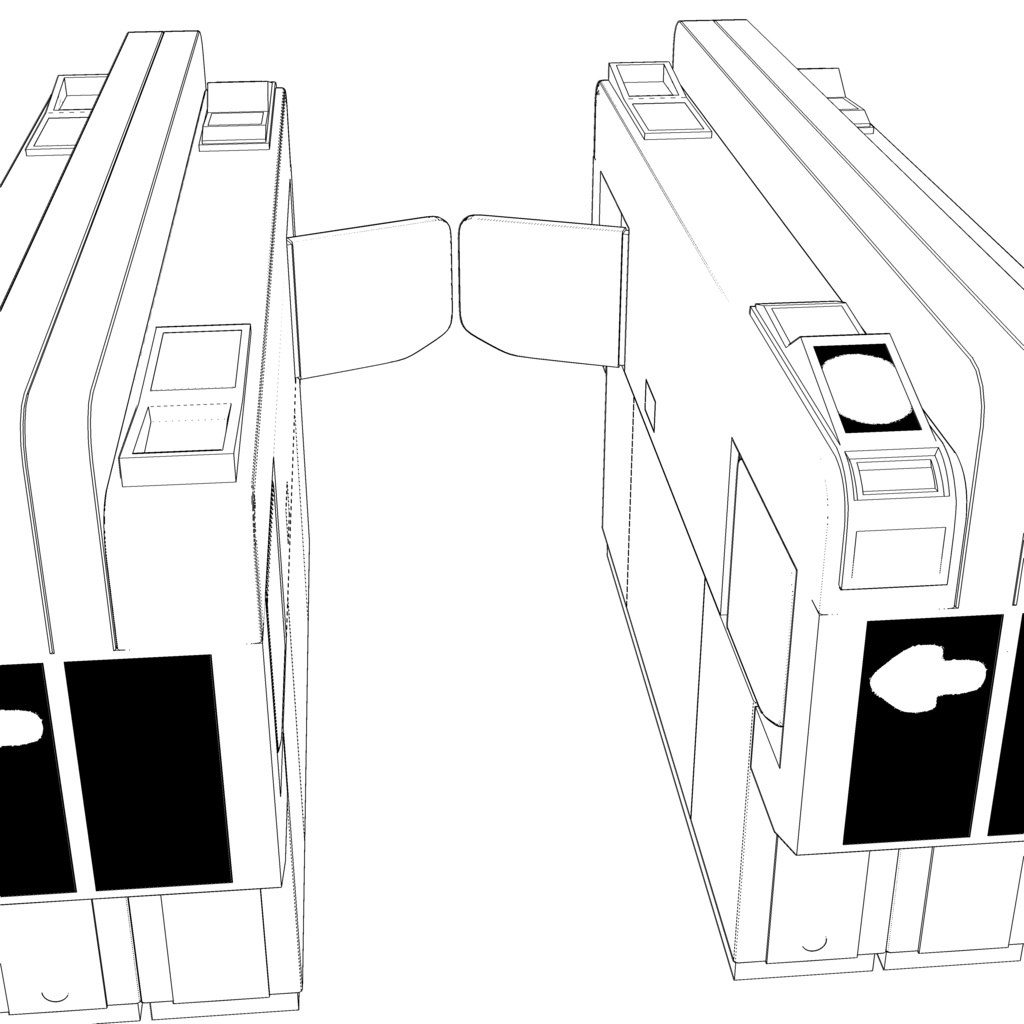 3D_自動改札【クリスタ用素材】