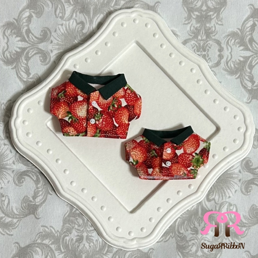 いちごがいっぱい前開きシャツ