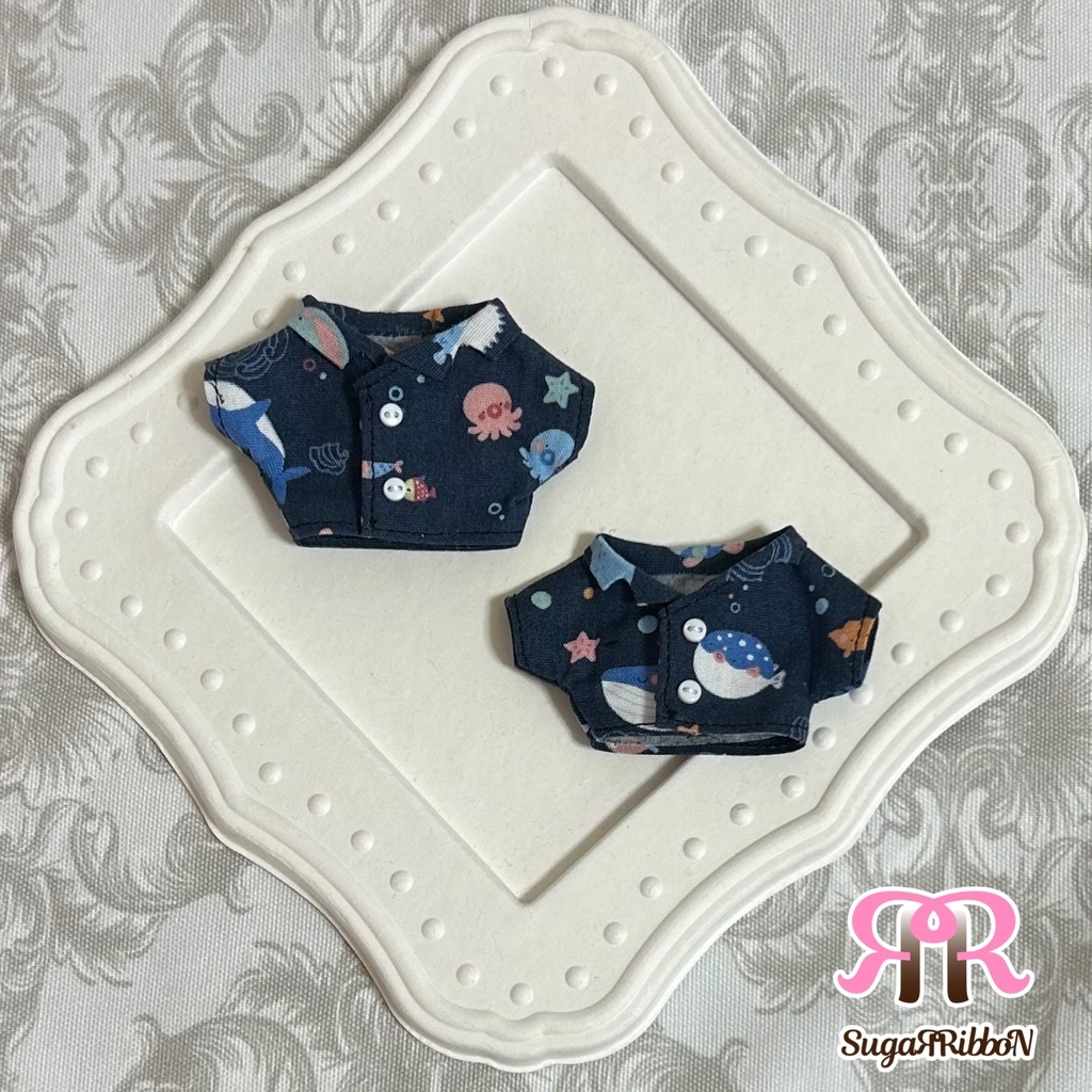 海の生き物柄アロハシャツ