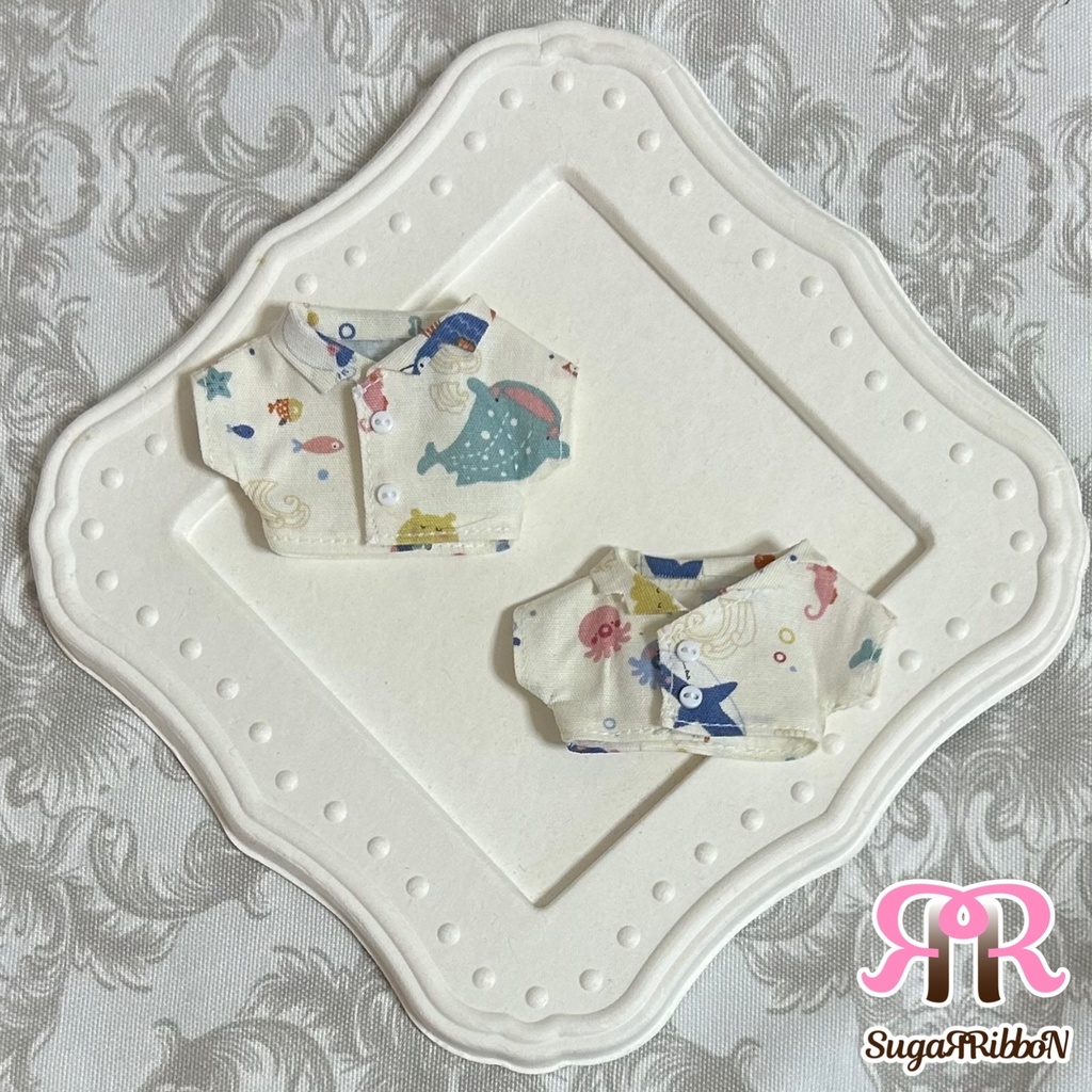 海の生き物柄アロハシャツ