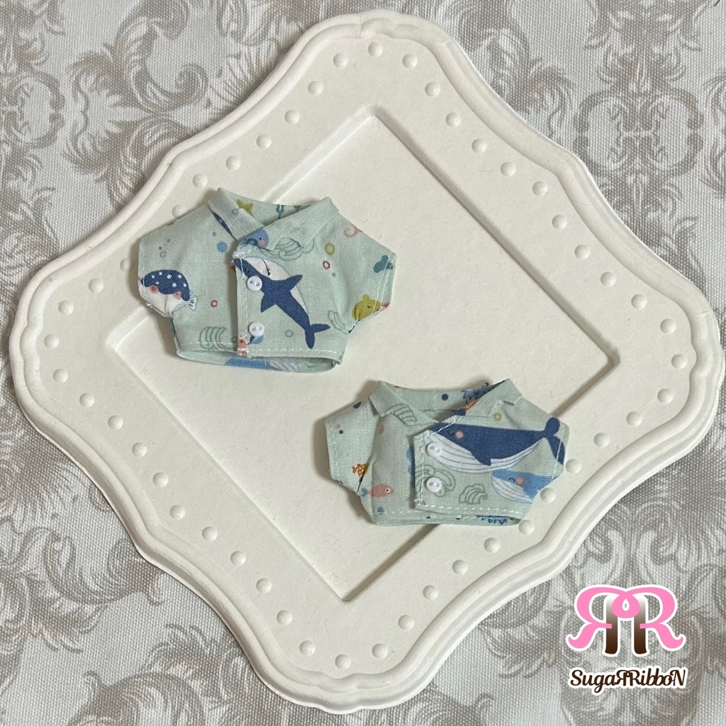 海の生き物柄アロハシャツ