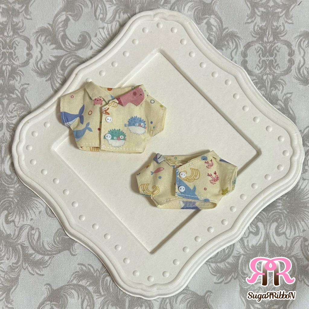 海の生き物柄アロハシャツ