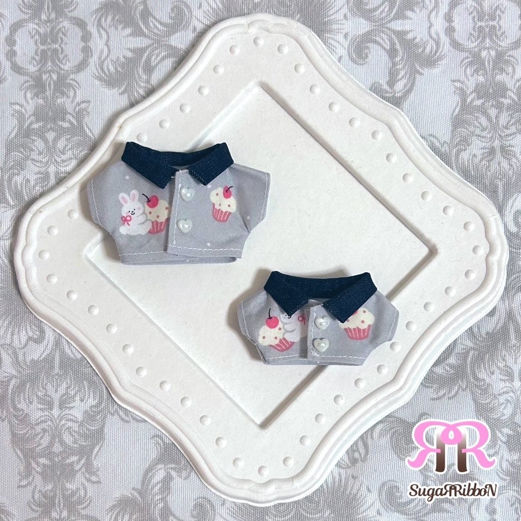 うさちゃんカップケーキ柄シャツ
