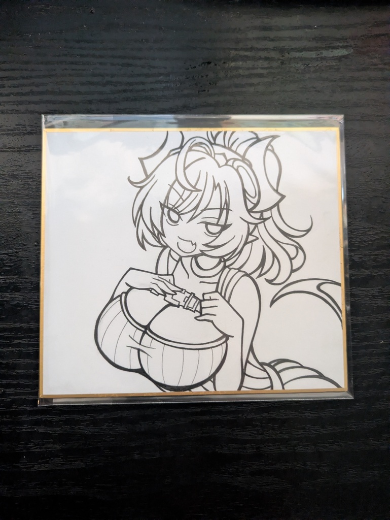 ブルアカ下倉メグ手描き色紙